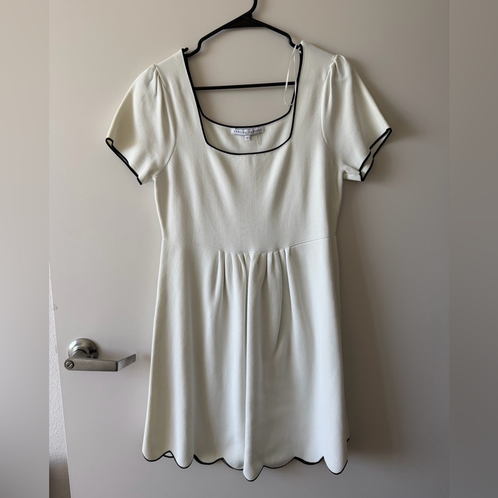 Nordstrom Cream Mini Dress with Black Trim